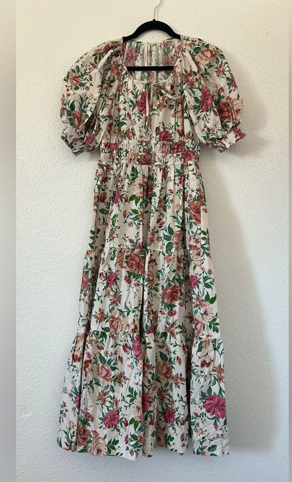 Anthropologie The Somerset Maxi Dress: Puff Sleeve Edition Sz small nwt - Image 3