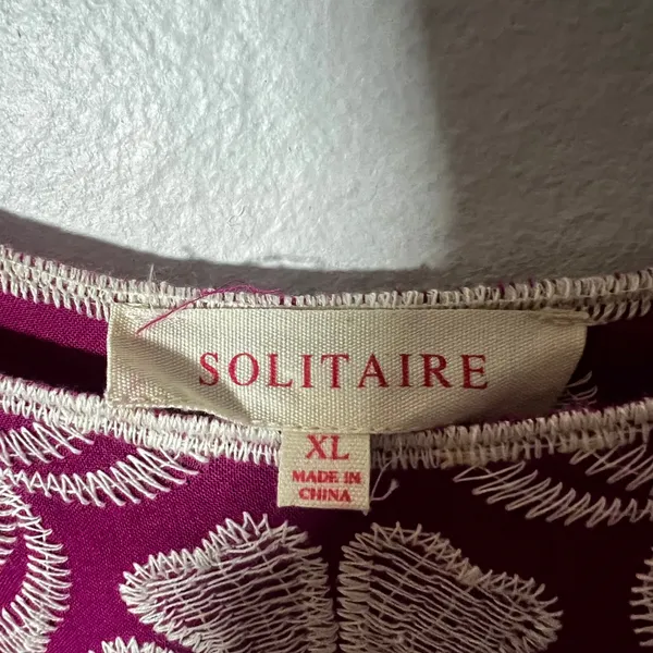 Anthropologie Solitaire Peasant Top XL Pink Floral Embroidered Boho - Image 4