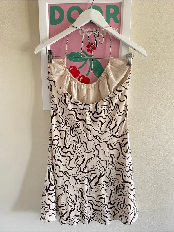 Abercrombie & Fitch Swirl Y2K Retro Halter Mini Dress - Image 6
