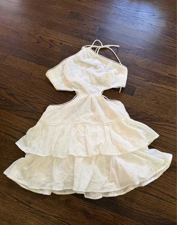 Fortunate One Halter Mini Dress - White - Image 3