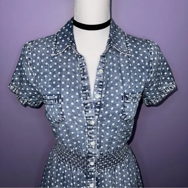 Mossimo Supply Co. Denim Polka Dot Dress - Image 3