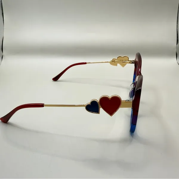 Vooglam Red & blue Cat-Eye Glasses frame, no prescription. - Image 4