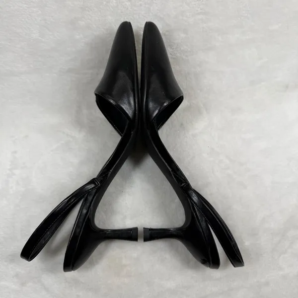 French Connection Womens Black Pointed Toe Slingback Kitten Heels Pumps Size 8.5 - Image 9