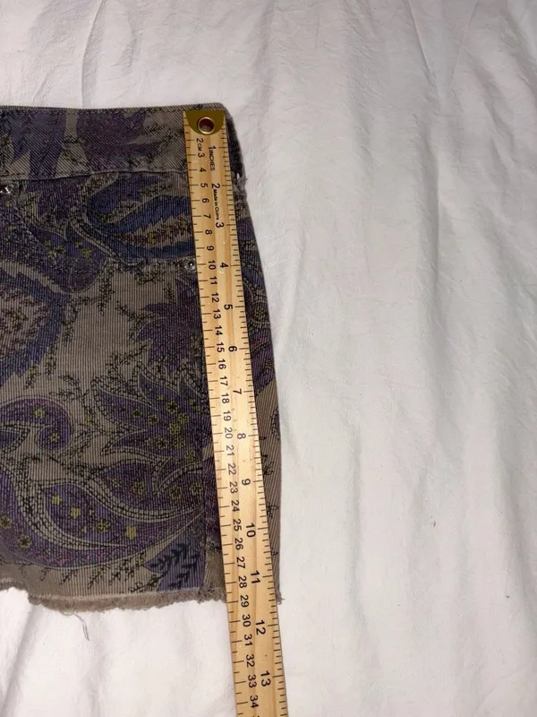 American Eagle Stretch Corduroy Paisley Shorts Green Size L - Image 6
