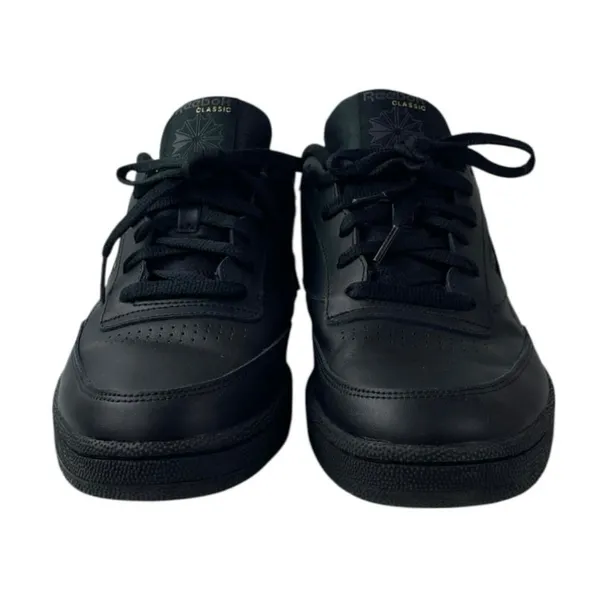 Reebok Club C Men's Black Leather Lace Up Low Top Athletic Sneakers Shoes 11.5 - Image 2
