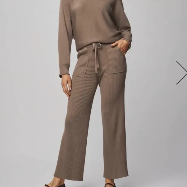 NWT Splendid Georgie Cashblend Cashmere Rib Lounge Pant Cedar Brown S - Image 2