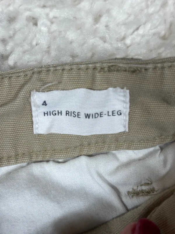 GAP High Rise Wide Leg Khaki Pants Size 4 Button Fly Stretch - Image 5