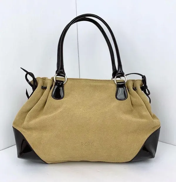 BCBG Suede Leather Tan / Brown Bag - Image 3