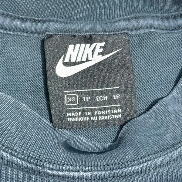 Nike Sportswear Womens Washed T-Shirt Dress XS Blue Mock Neck Pocket Just Do It - Image 6
