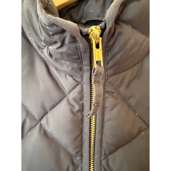 J.Crew Black Full Zip Quilted Vest Flap Front Pockets Women's Small Preppy - Image 6