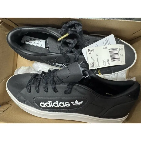 adidas Originals Women's Sleek Sneaker, core Black/Crystal White 7 M US - Image 7