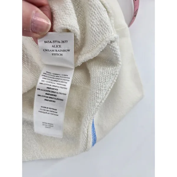 Rails Sweatshirt Womens XS Alice Cream Rainbow Stitch Contrast Seam EUC - Image 5