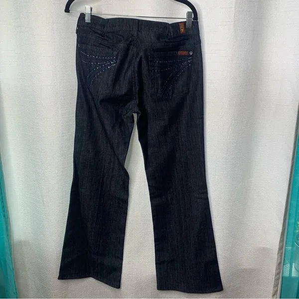 7 for all mankind embellished dojo boot cut equestrian‎ jeans size 30 western - Image 3