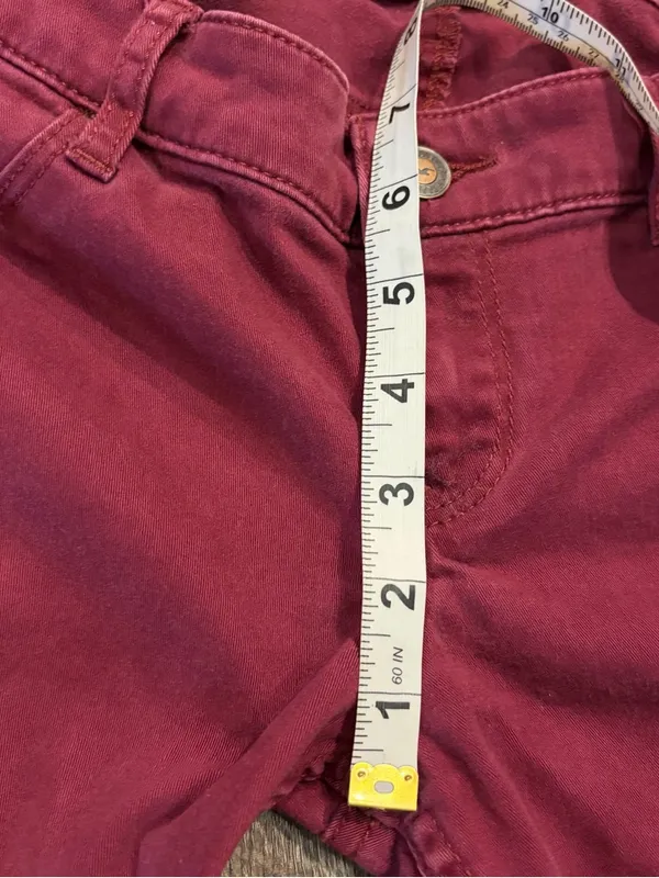 Hollister Jeans Womens 5R 27 Low Rise Skinny Pants Red Burgundy Stretch Y2K - Image 8