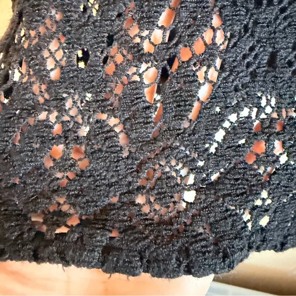 JEN'S PIRATE BOOTY Free People "Bardot" black lace off shoulder mini dress Sz M - Image 10