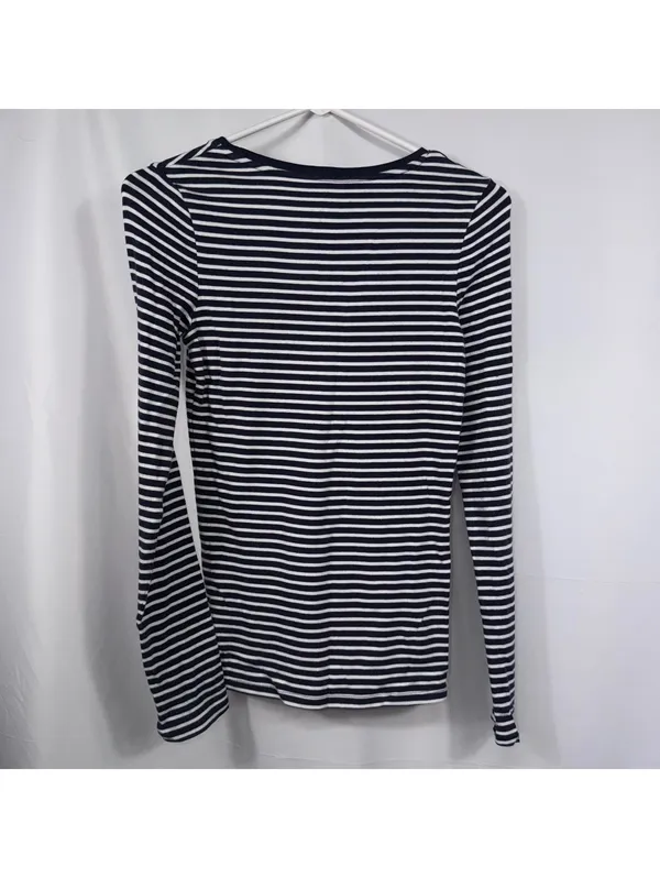 A New Day XS Navy White Striped Long Sleeve Top - Image 6