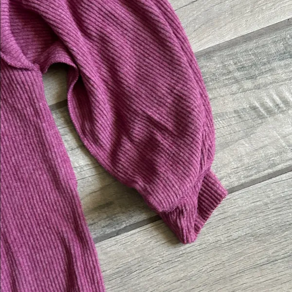 We The Free Ribbed Long Sleeve Sweater in Berry Pink - Image 3