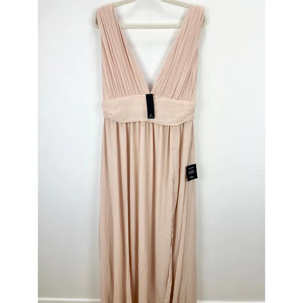 Lulus Heavenly Hues Blush Maxi Dress Chiffon Bridesmaid Formal Evening XL NWT - Image 10