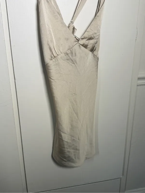 Abercrombie and Fitch Sleep Silk-Blend Ivory Chemise Nightdress Medium NWT - Image 3