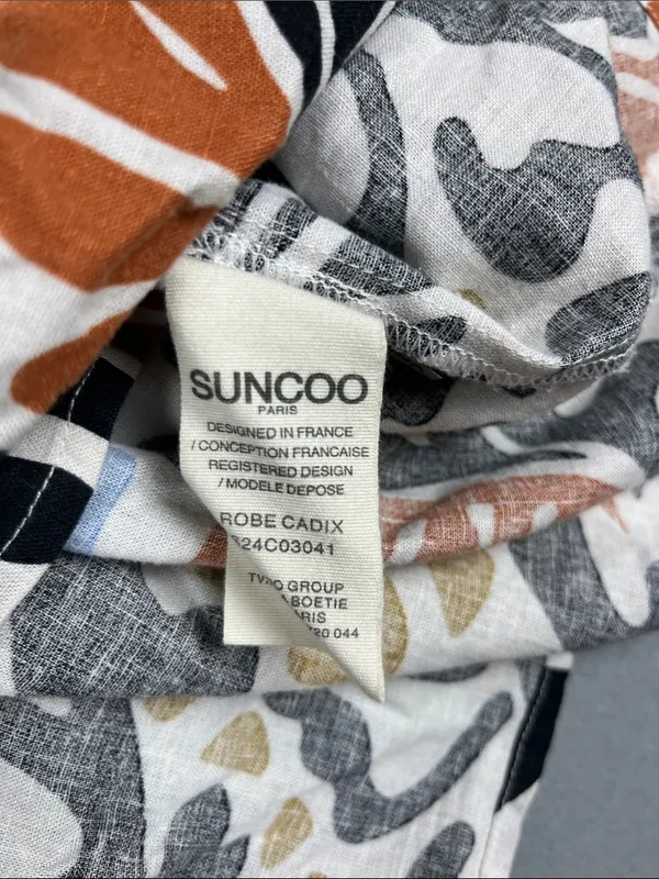 Suncoo Print Button-Front Linen Blend Dress Size: T1 (small) - Image 8