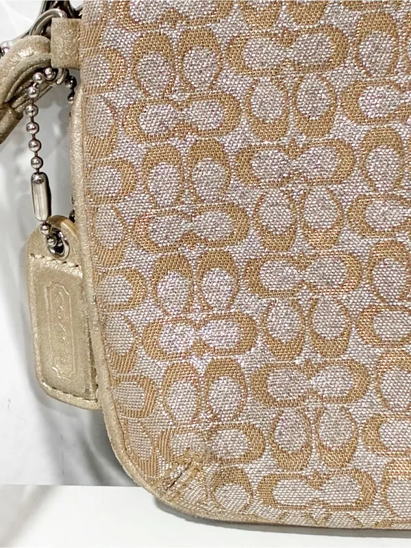 Coach Blitzy Gold Silver Metallic Wristlet Mini Bag - Image 2