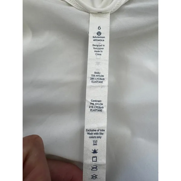 lululemon If You're Lucky Long Sleeve Sheer Mesh Open Back Wrap Top White Size 6 - Image 4