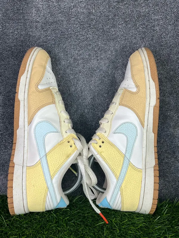 Nike Dunk Low Women’s Sneakers White Yellow Blue Gum Sole size 9 - Image 8