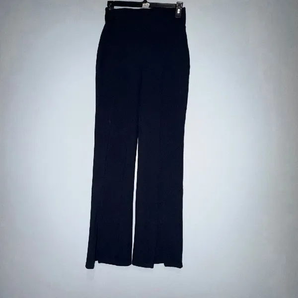 Abercrombie & Fitch Women’s Navy High Rise Wide Leg Pants Split Hem Pull-On Smal - Image 3