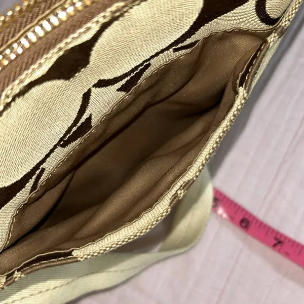 Vintage Coach Tan Signature Monogram Canvas Crossbody Bag - Image 12