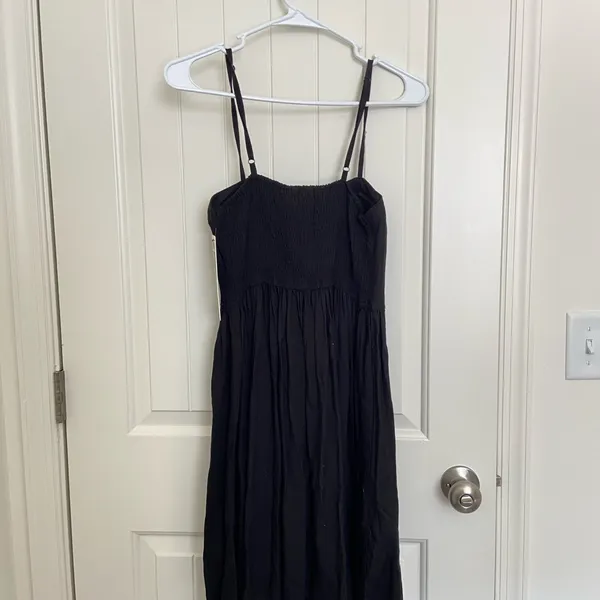 NEW Rewash women’s solid black molded cup adjustable strap minidress small‎ - Image 8