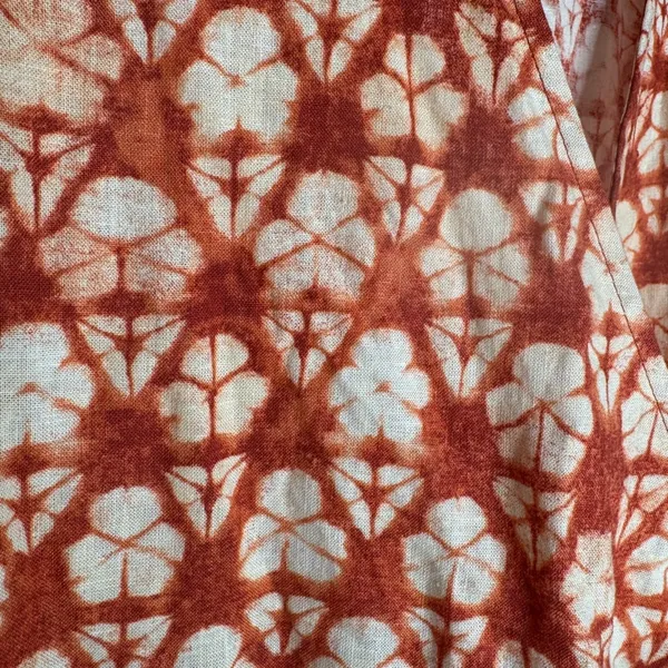 FAHERTY Willow Wrap Dress‎ Spiced Shibori Print Size S Linen Viscose Blend - Image 8