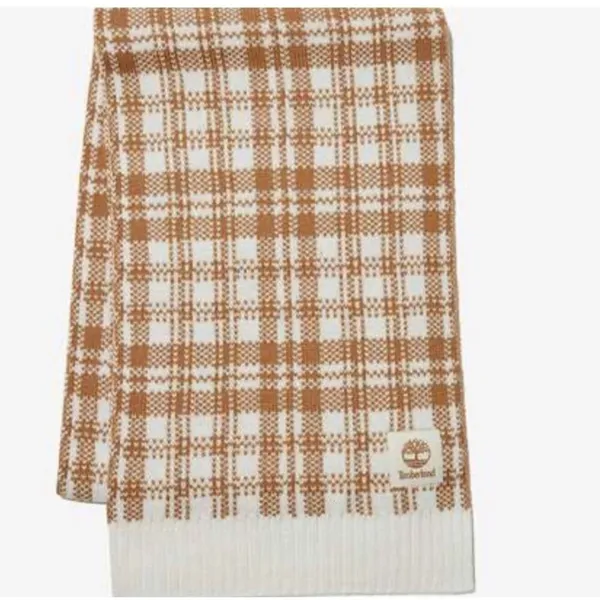 Timberland‎ Buffalo Plaid Knit Scarf in Wheat/Cream Chunky Women’s Unisex OS NWT - Image 6