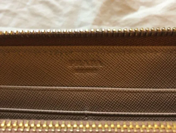 Prada Saffiano Ribbon Bow Zip Around Wallet - Image 11