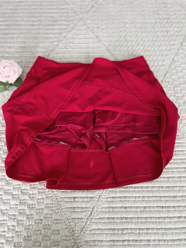 Lululemon Pace Rival Athletic Woman’s Red Pleated Activewear Skort Size 2 - Image 6