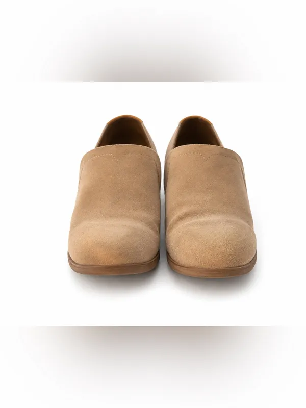 TOMS Women’s Size 9 Taupe Suede Slip-On Ankle Booties Low Block Heel - Image 3