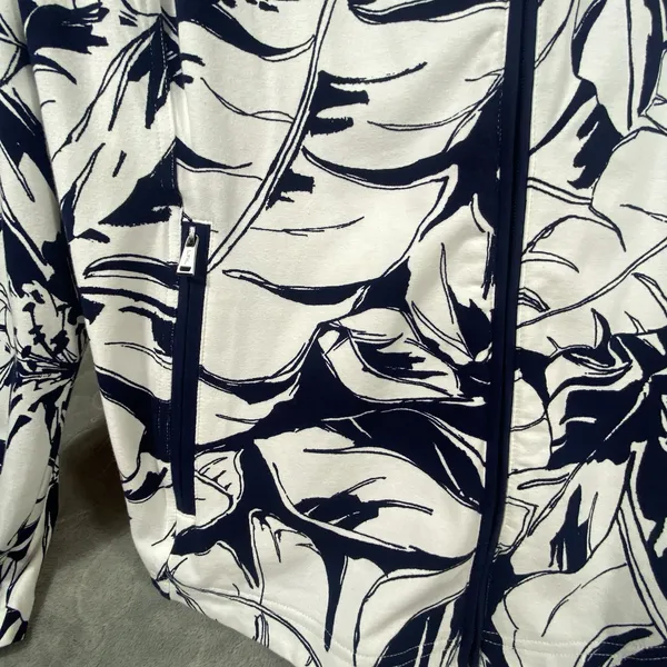 Lauren Ralph Lauren Full Zip Knit‎ Jacket Large Women Palm Print Country Club - Image 5