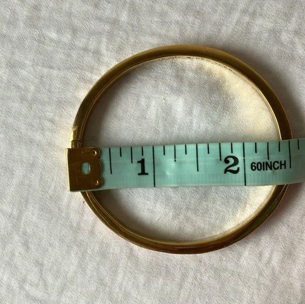 : Pink “Spot the Spade” Hinge/Clasp Bangle Bracelet- Gold tone - Image 12