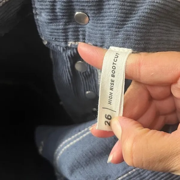 NWT Pacsun High Rise Bootcut Blue‎ Corduroy Jeans 26 - Image 9