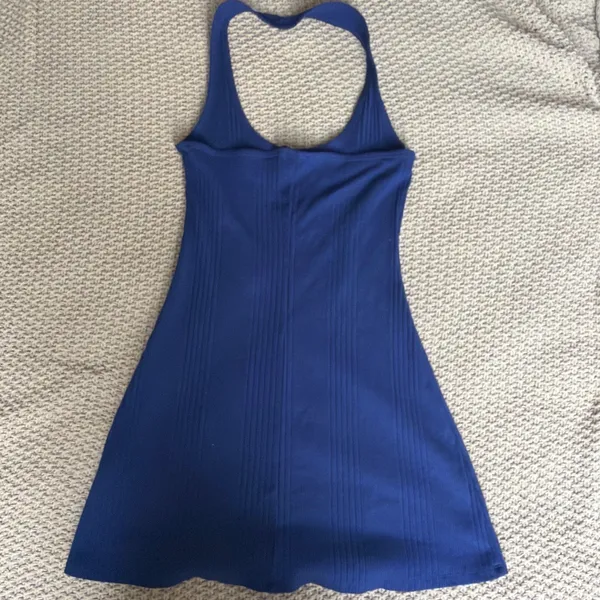 Forever 21 Blue Halter Ribbed Mini Dress w Bow Detail - Image 2