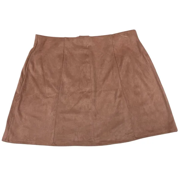 Forever 21 Faux Suede Mini‎ Skirt Stretch Soft Size Medium Versatile Styling Vtg - Image 3