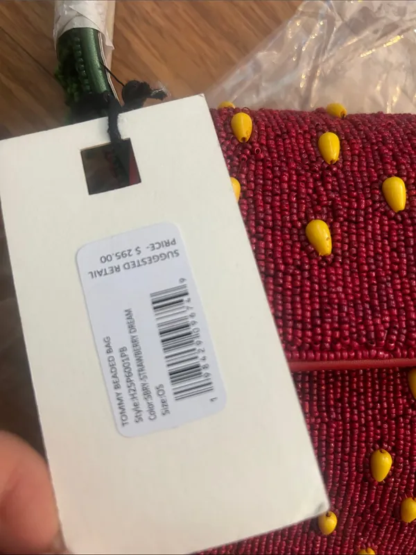 Staud Tommy Beaded Bag Strawberry Dream - Image 8