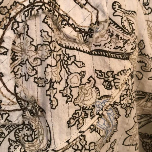 Ariat paisley w/Silver threads long sleeve Pearl Snap western shirt M - Image 10
