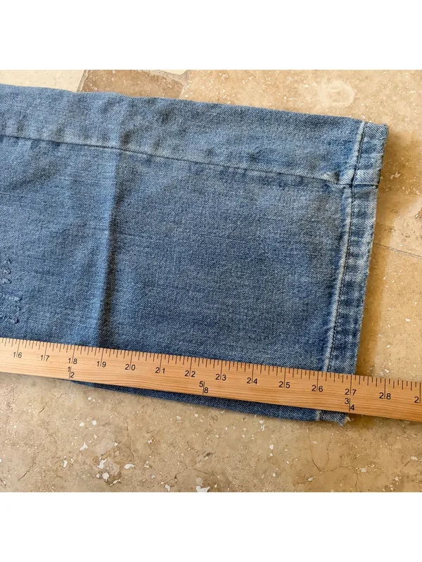 Aelfric Eden Wide Leg Denim Jeans Baggy Distressed Floral Patch Women's Size 26 - Image 7