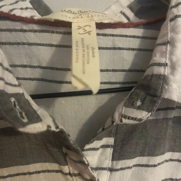 Matilda Jane x Joanna Gaines Striped Cotton Shirt,‎ Sz S - Image 5