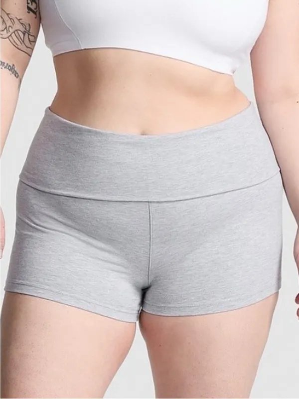 Victoria’s Secret PINK All-Day Cotton Foldover 3” Bike Shorts Heather Grey Large - Image 5