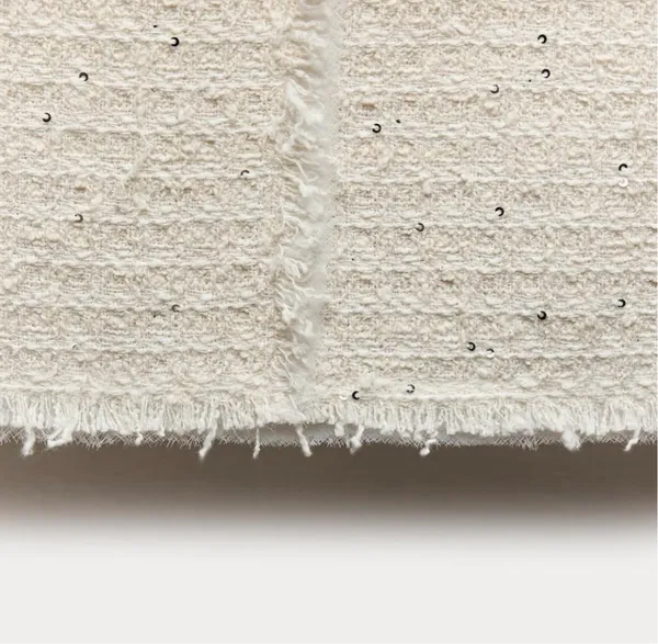 NWT❗️ZARA Elegant White Tweed Short Cutted Dress ZW Collection Mini Ivory Size M - Image 10