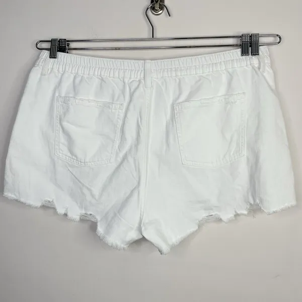 Aerie Daydream Distressed Comfy Denim Jean Shorts cutoffs White plus XXL 20 - Image 7