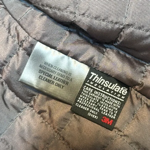 Wilson's leather thinsulate black leather Collared Zip Front Pockets‎ jacket L - Image 10