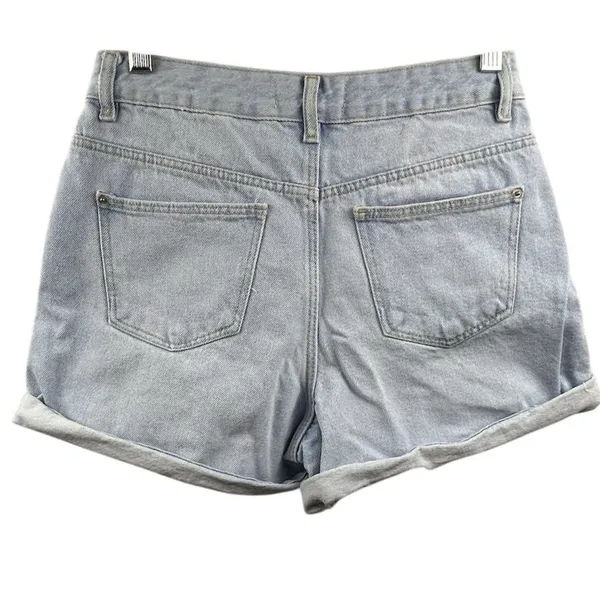 Urban Bliss Women's High Rise Denim Shorts Light Wash Blue Size‎ 4 Casual Summer - Image 3
