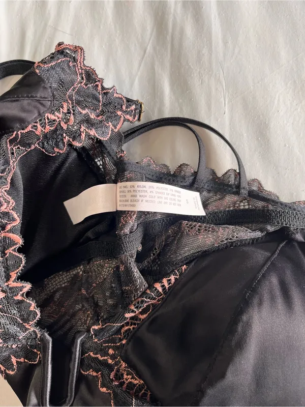 SEXY Satin & Lace Silky Black Lingerie Sleep Dress Auden Women’s Slip Sz S NWT - Image 5